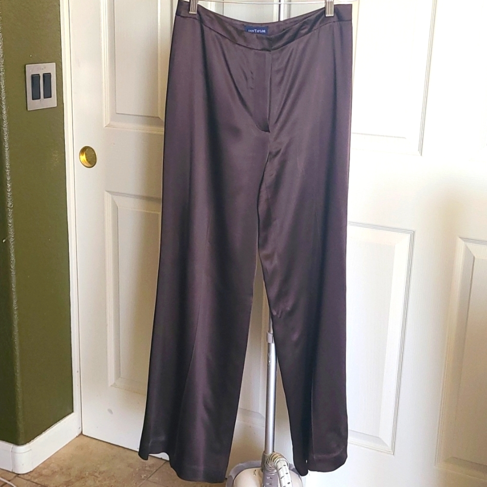 Ann Taylor Brown Satin Dress Pants